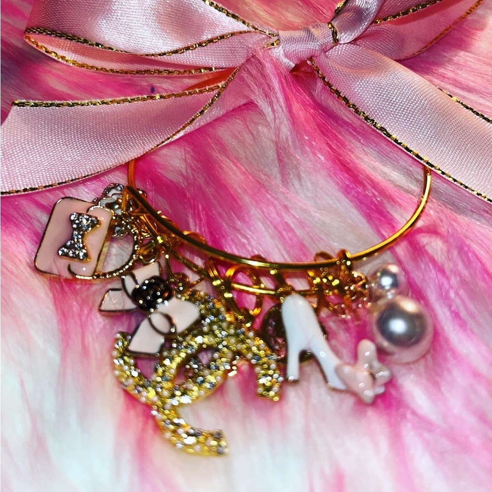 Girly Pink Girly and Gold Charm Bracelet - Picture 3 of 4
